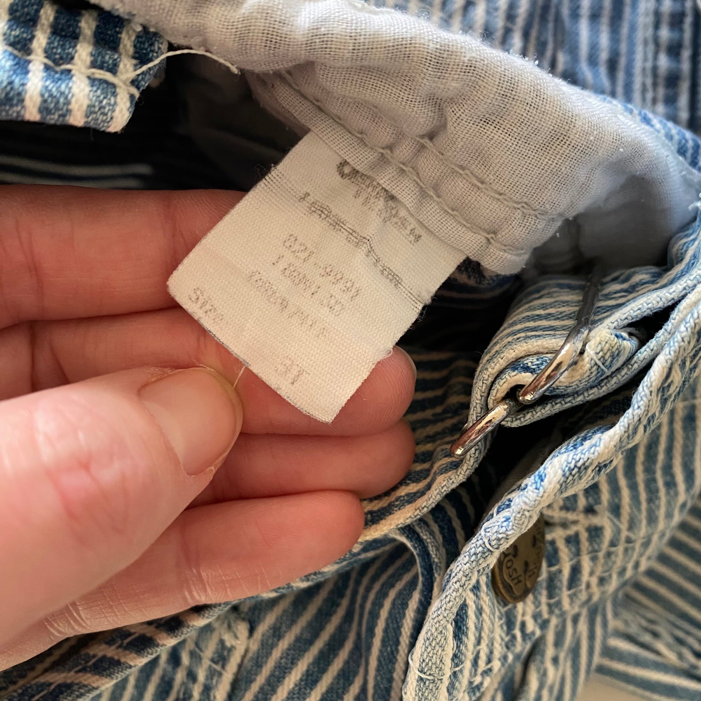 3Y Oshkosh vintage hickory stripe denim dungarees