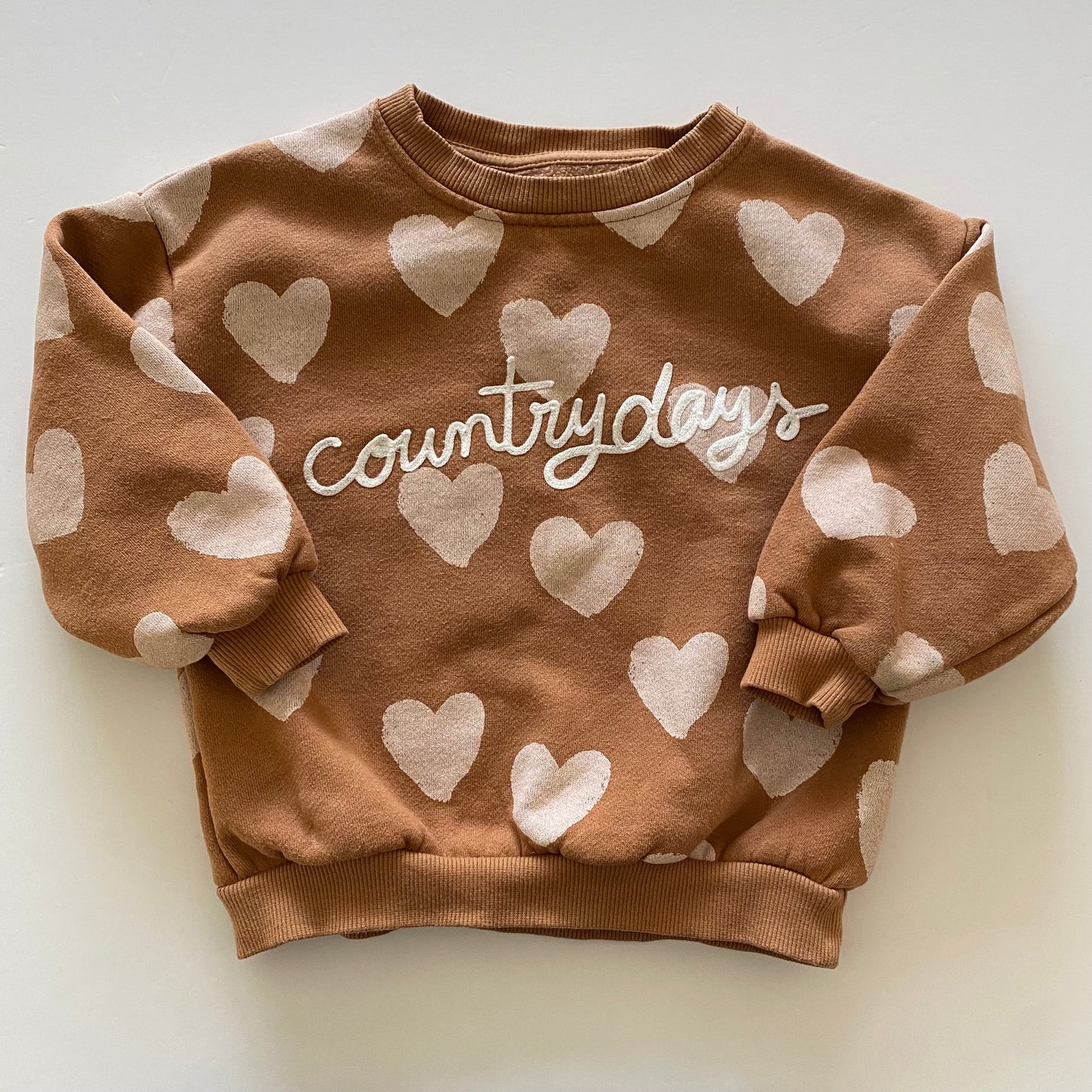2-3Y Zara Country Days rust heart sweatshirt
