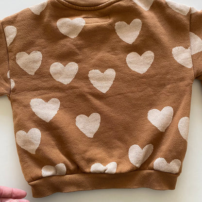 2-3Y Zara Country Days rust heart sweatshirt