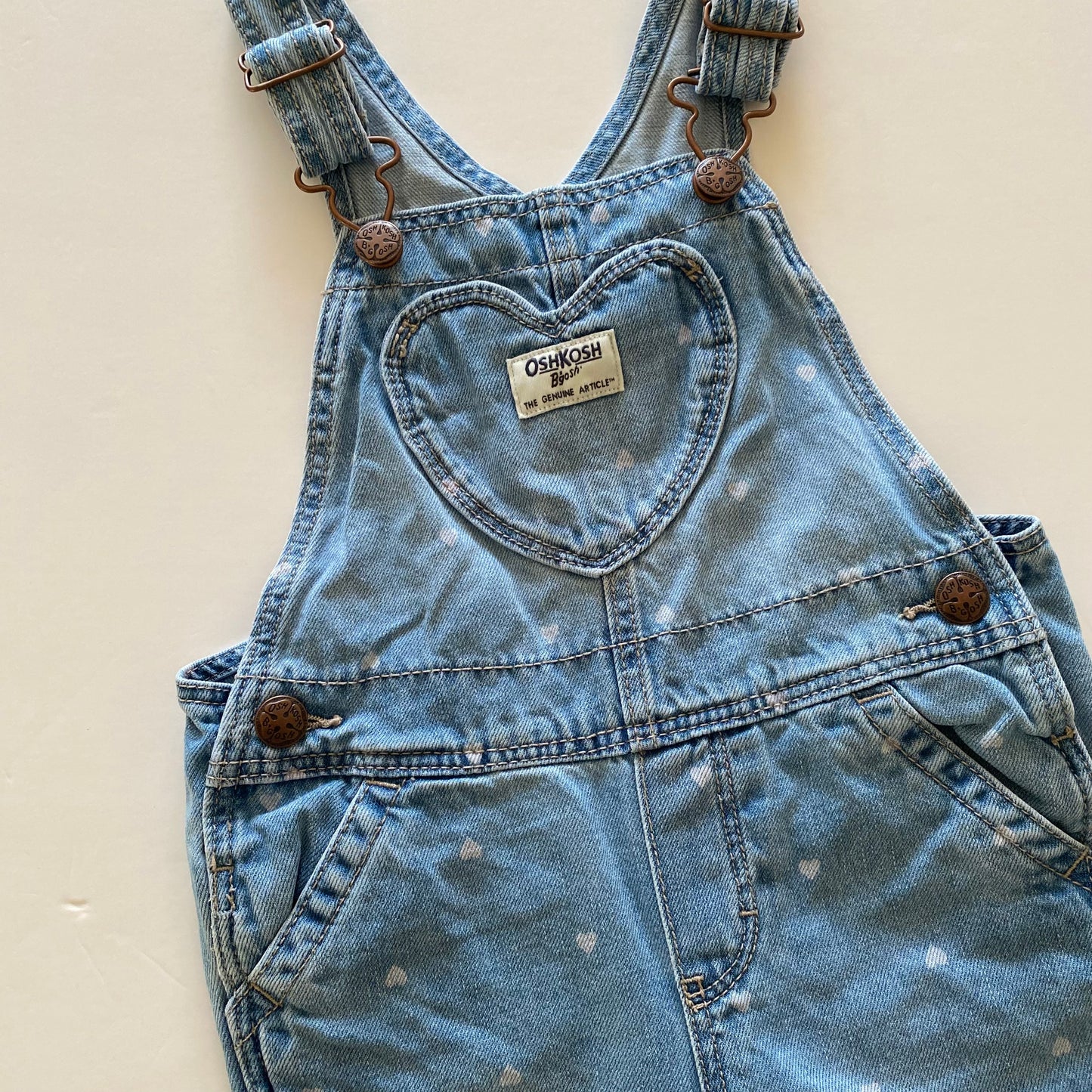3Y Oshkosh heart denim dungarees