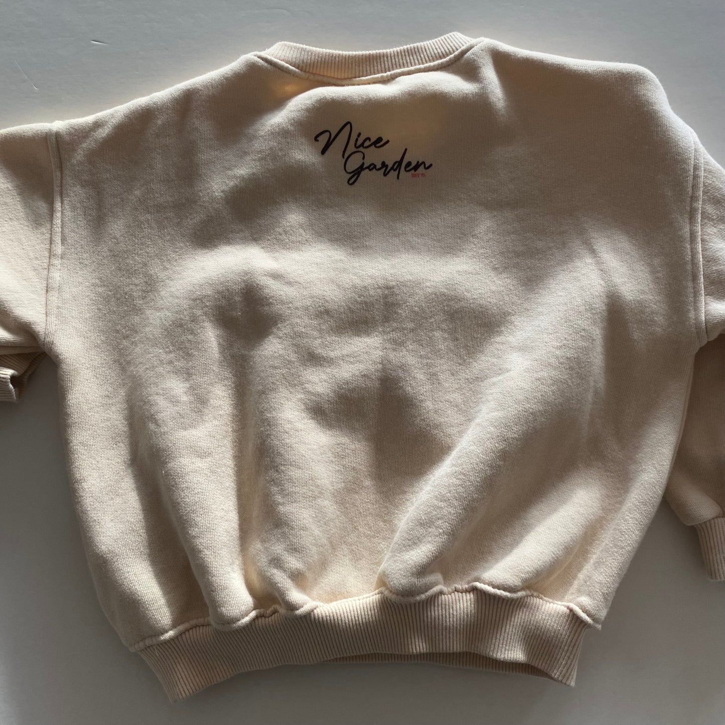 4-5Y Zara 'Nice garden' cream embroidered floral sweatshirt