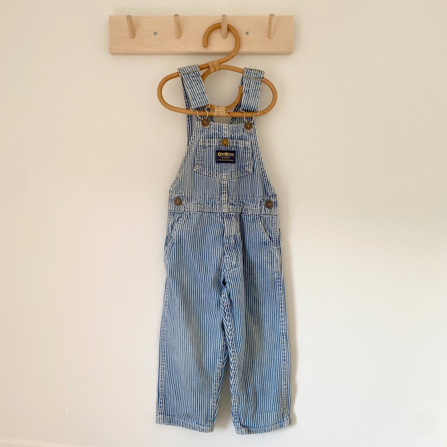 3Y Oshkosh vintage hickory stripe denim dungarees