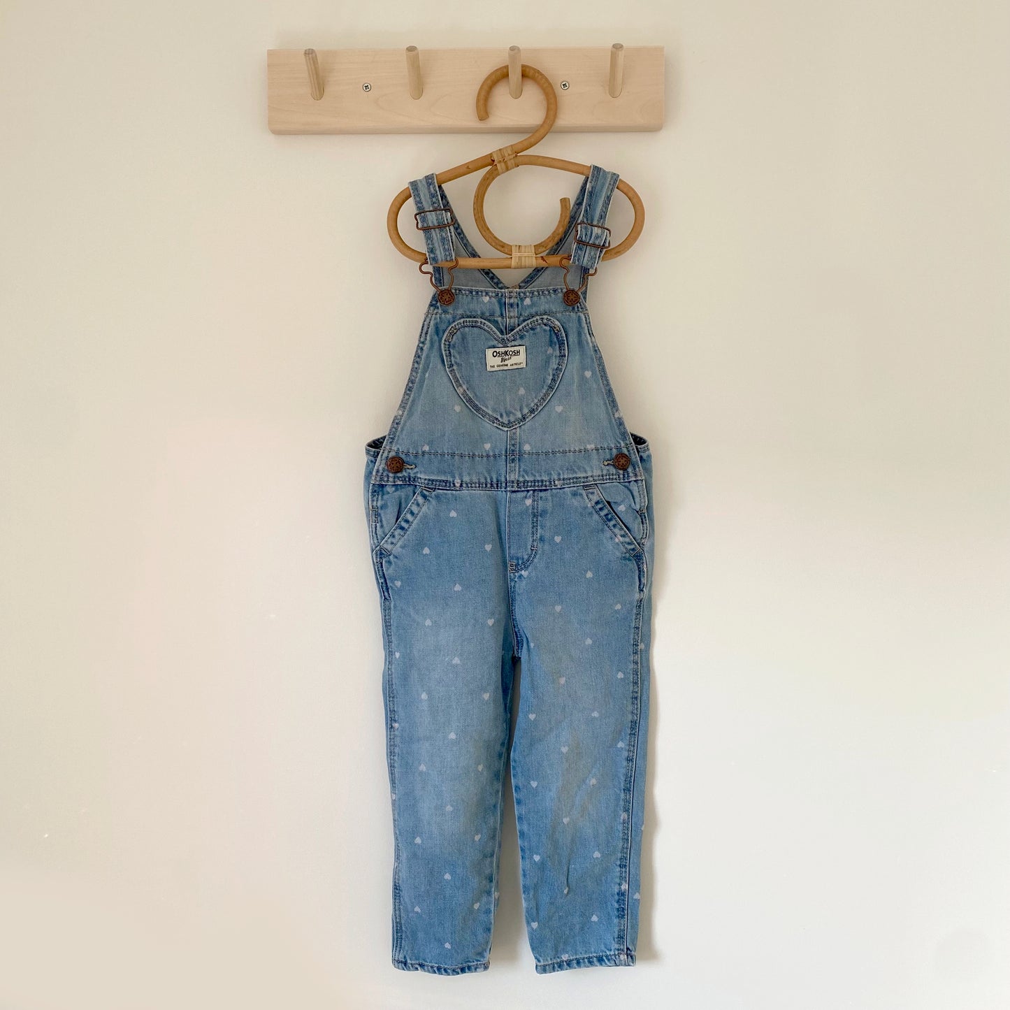 3Y Oshkosh heart denim dungarees