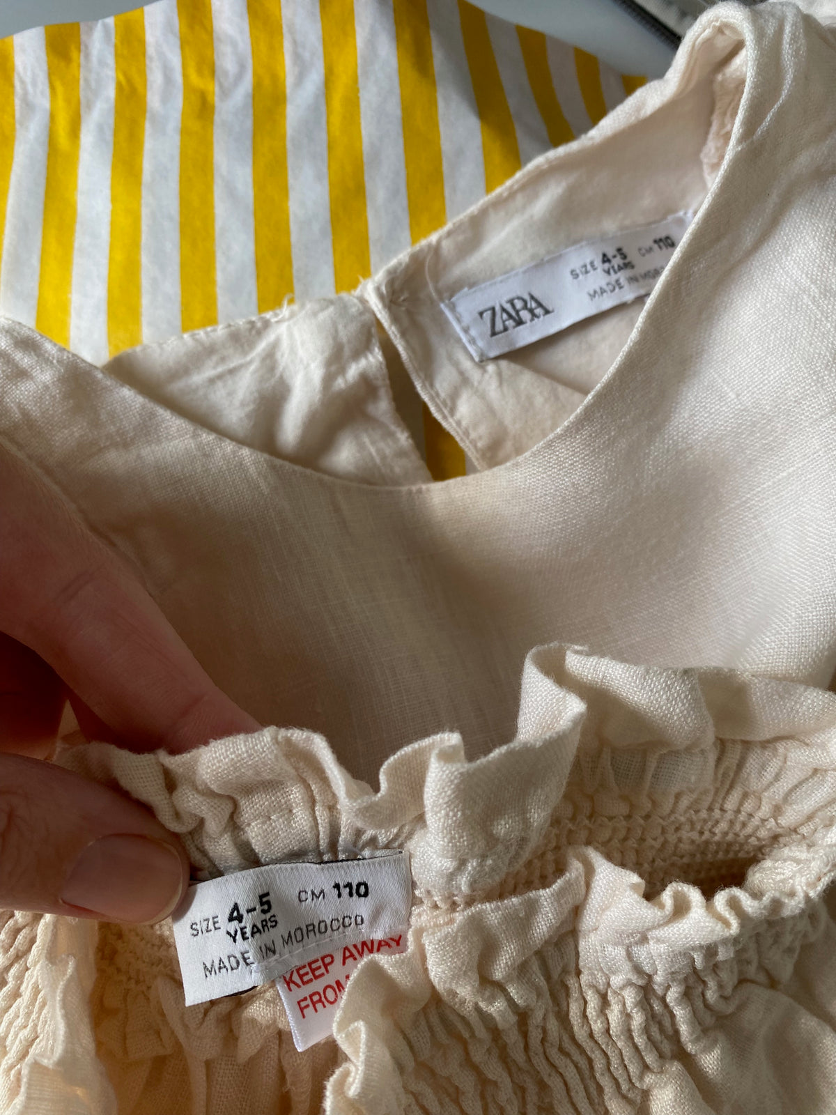 4-5Y Zara cream linen broderie anglais set co-ord