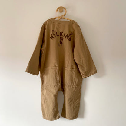 5-6Y Claude & Co MILKING IT x ANDO (chocolate) overalls boilersuit