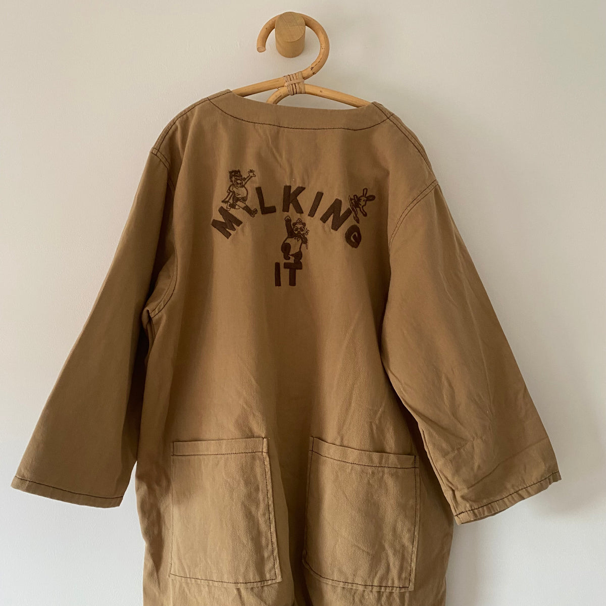 5-6Y Claude & Co MILKING IT x ANDO (chocolate) overalls boilersuit