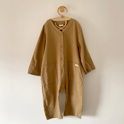 5-6Y Claude & Co MILKING IT x ANDO (chocolate) overalls boilersuit