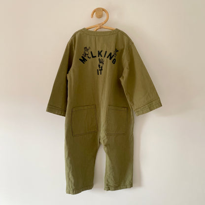3-4Y Claude & Co MILKING IT x ANDO (forest) overalls boilersuit