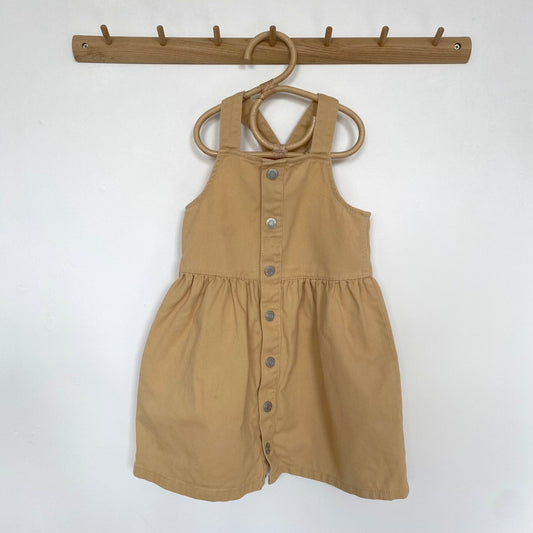 5-6Y H&M muted yellow denim dungaree dress