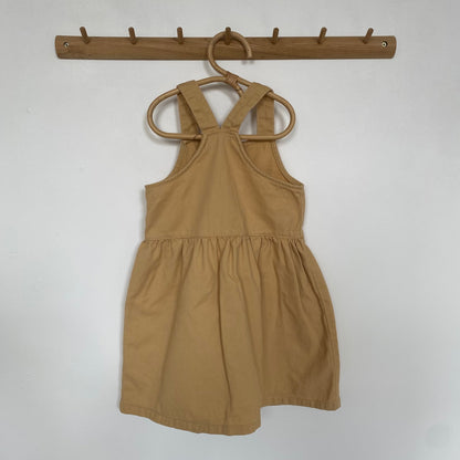 5-6Y H&M muted yellow denim dungaree dress