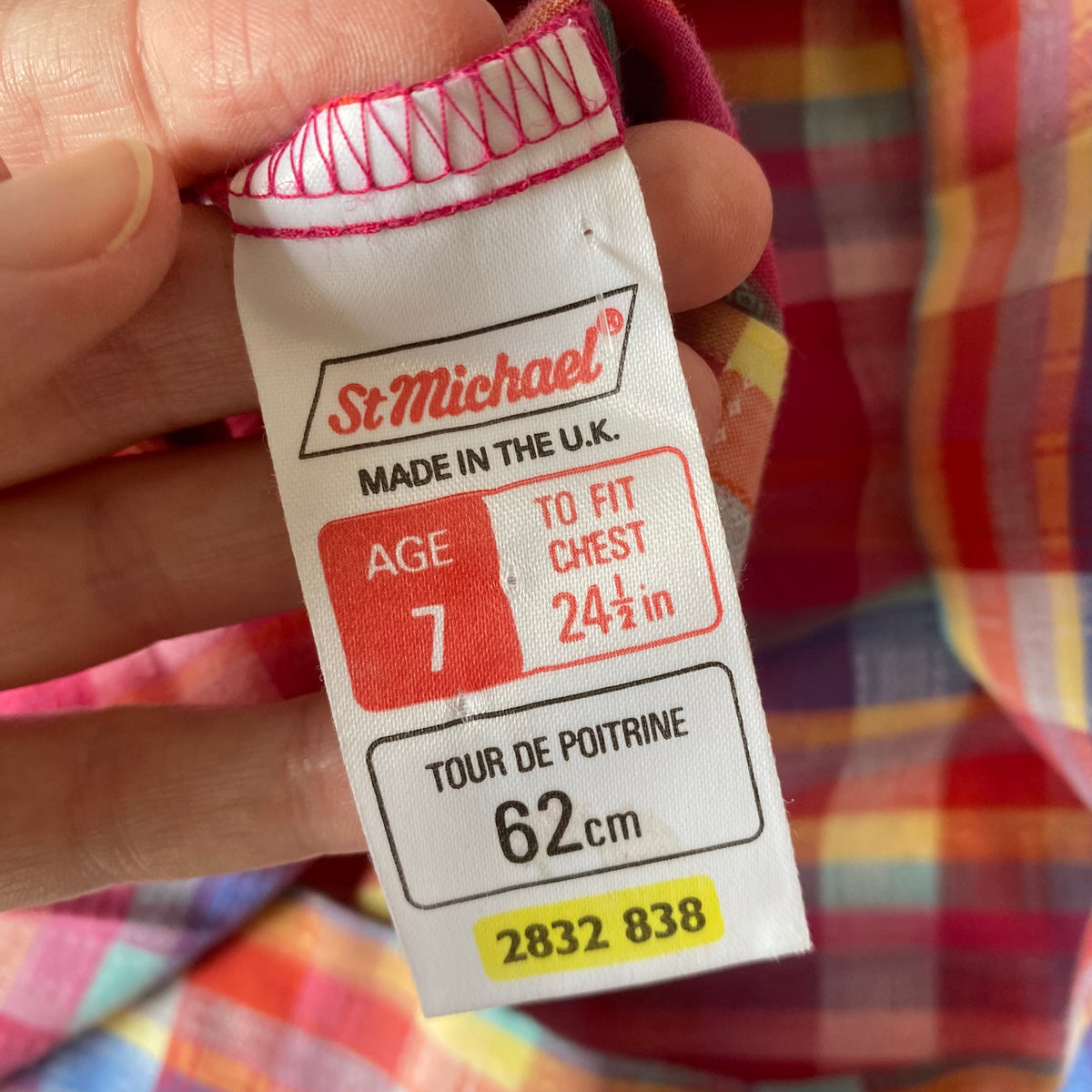 6-7Y St Michael vintage check puff sleeve dress