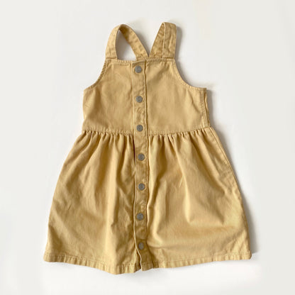 5-6Y H&M muted yellow denim dungaree dress