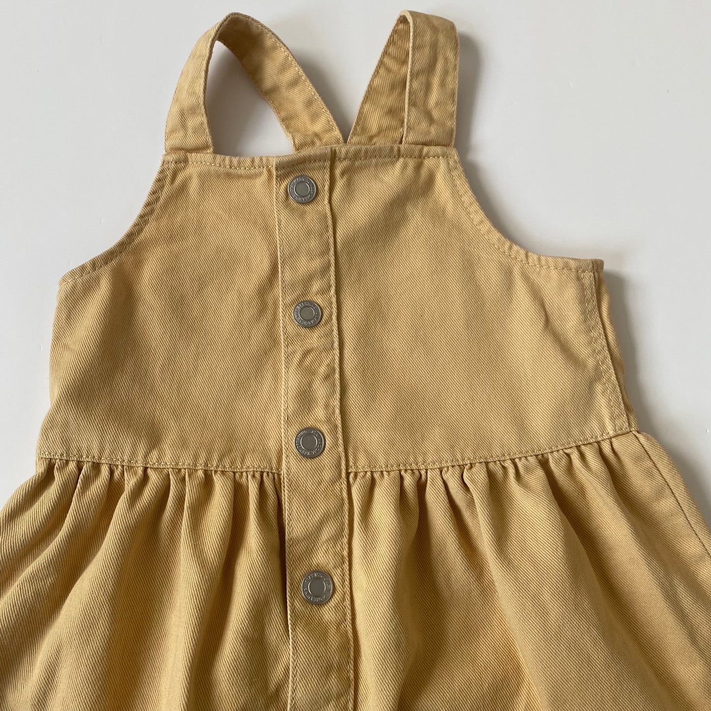 5-6Y H&M muted yellow denim dungaree dress