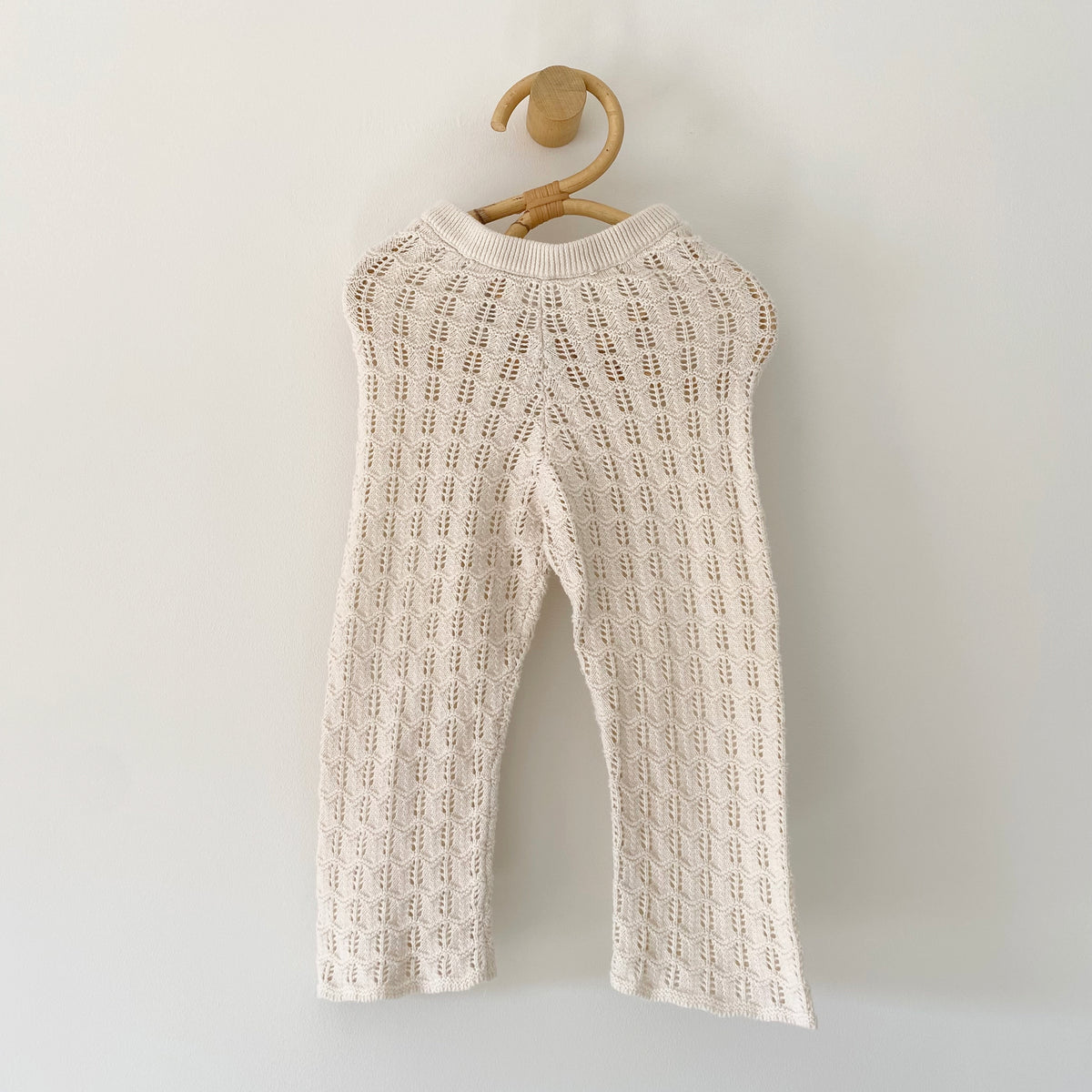 12-18M H&M cream knit crochet wide leg trousers