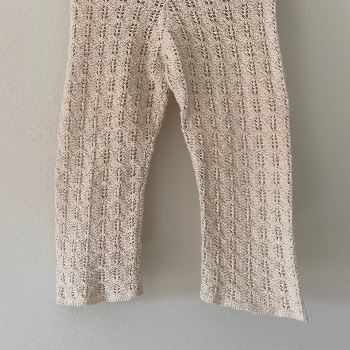 12-18M H&M cream knit crochet wide leg trousers