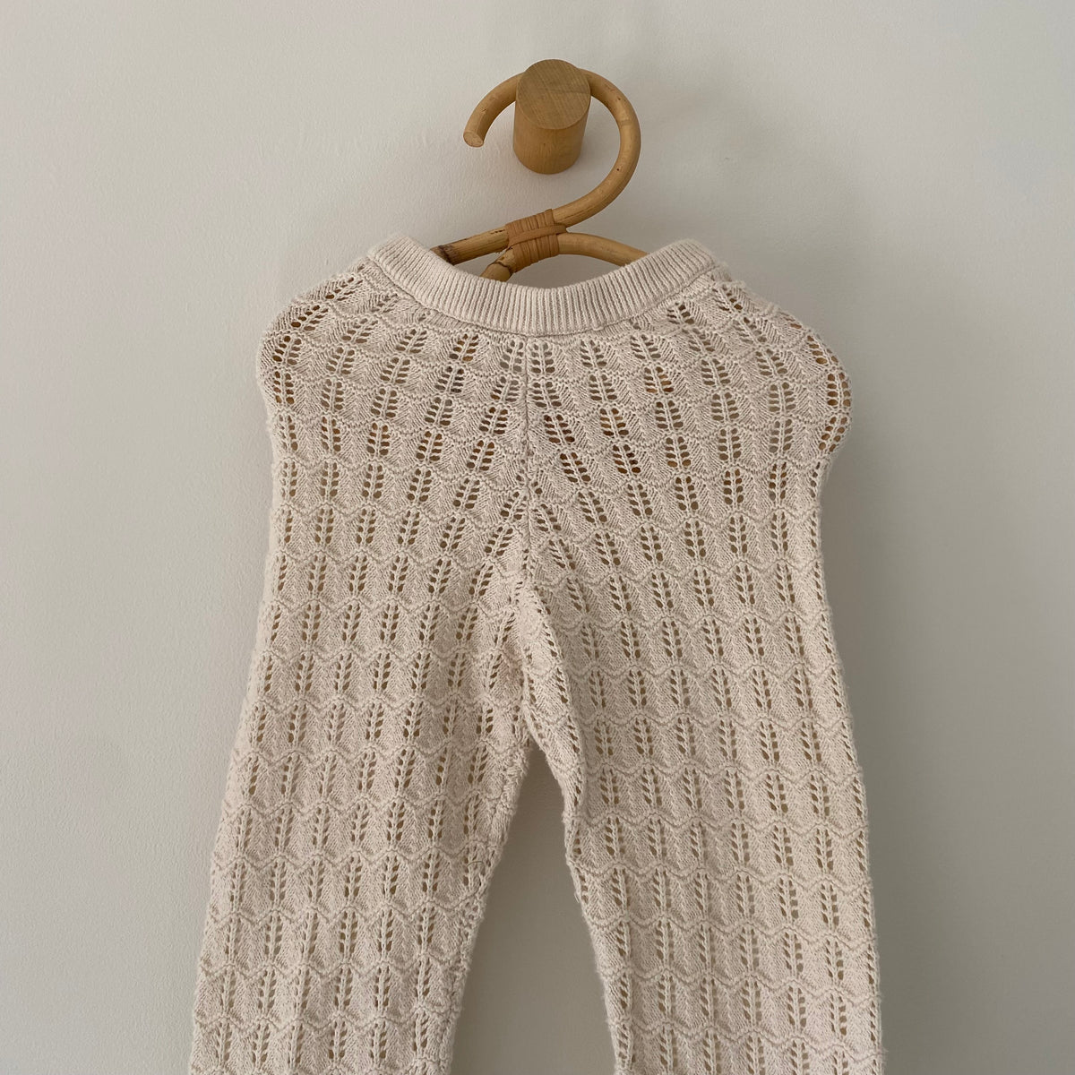12-18M H&M cream knit crochet wide leg trousers