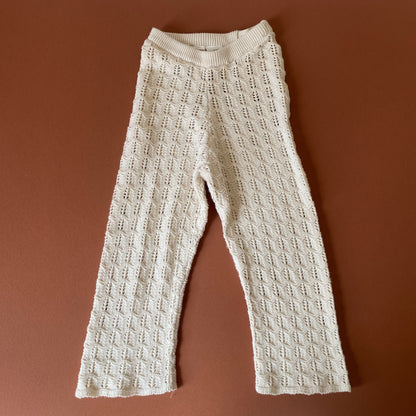12-18M H&M cream knit crochet wide leg trousers
