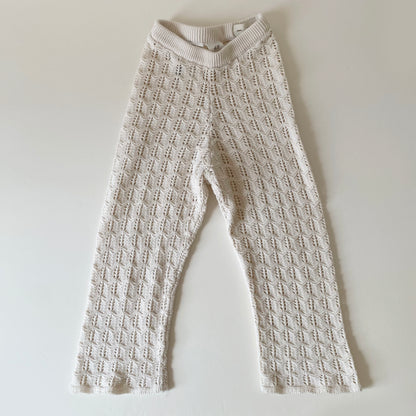 12-18M H&M cream knit crochet wide leg trousers