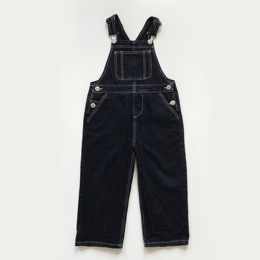 2-3Y Zara black contrast stitch denim dungarees