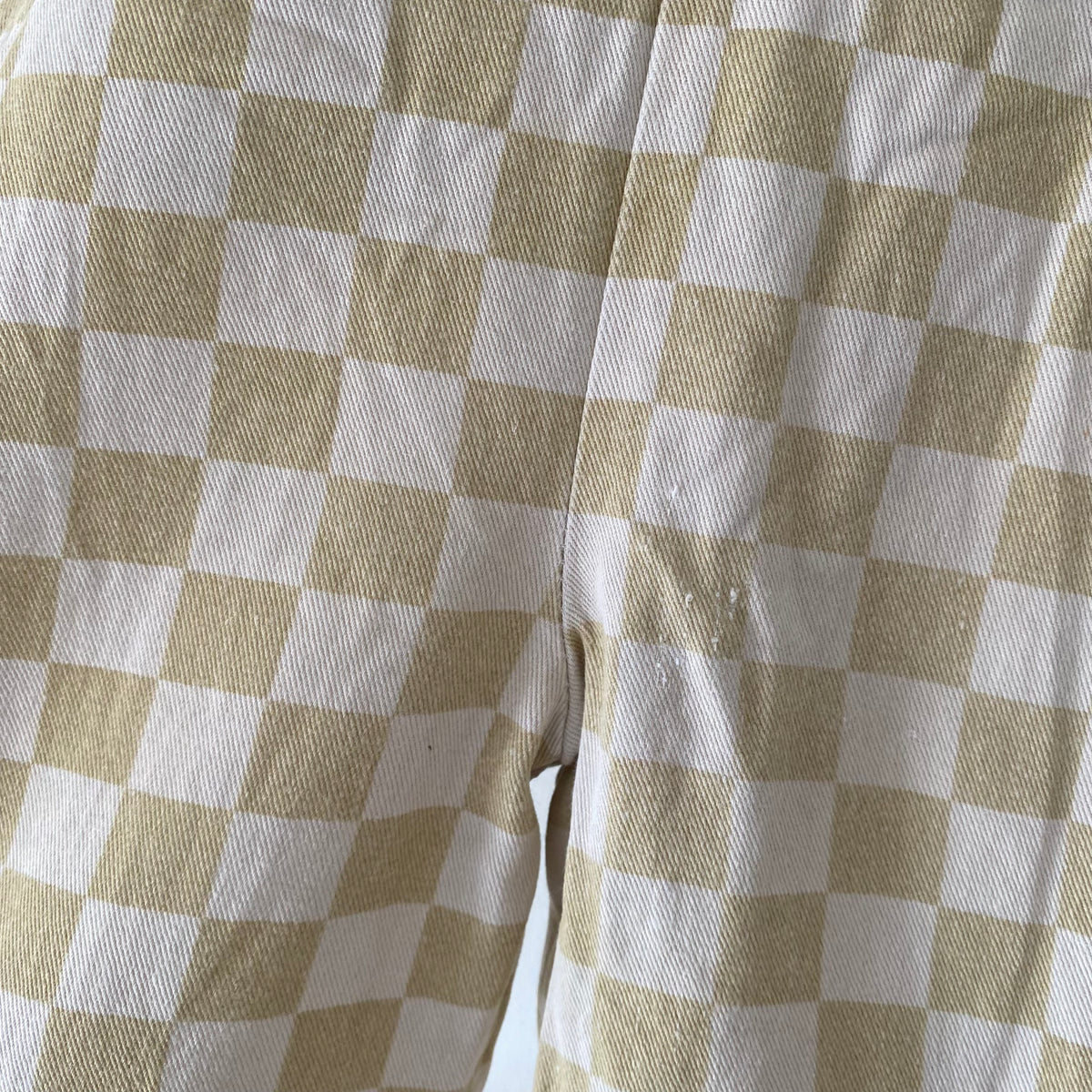 1-2Y Claude & Co ochre checkerboard dungarees