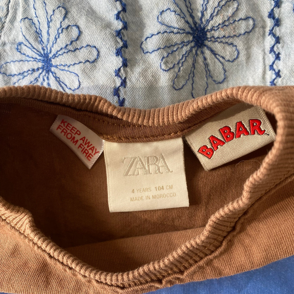 3-4Y Zara Babar brown short sleeve t-shirt