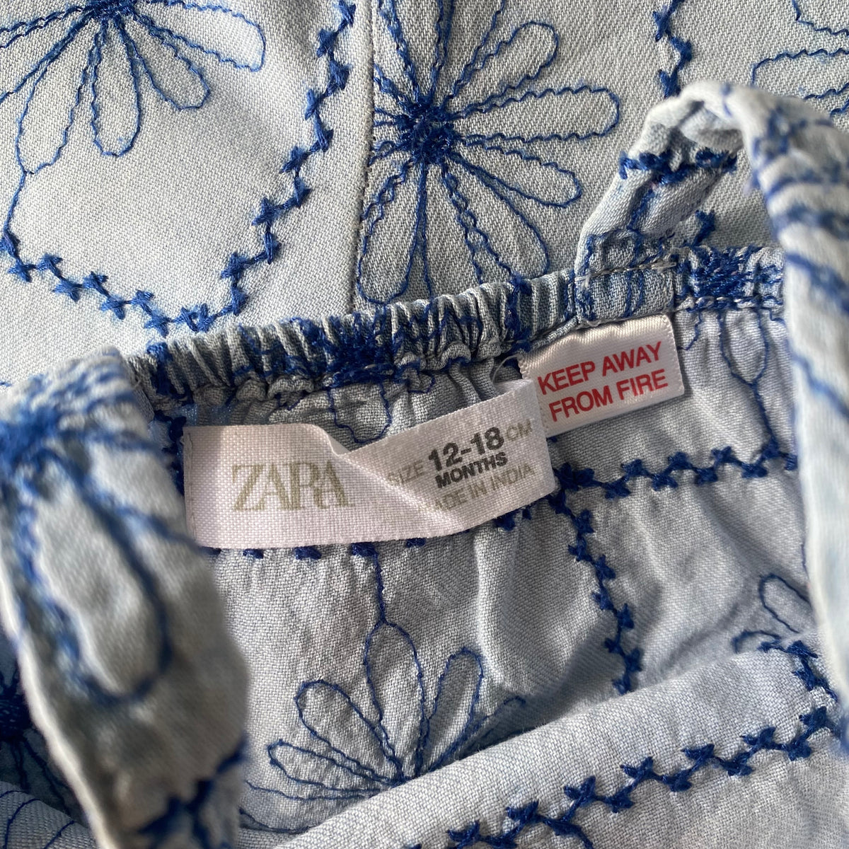12-18M Zara blue floral embroidered co-ord