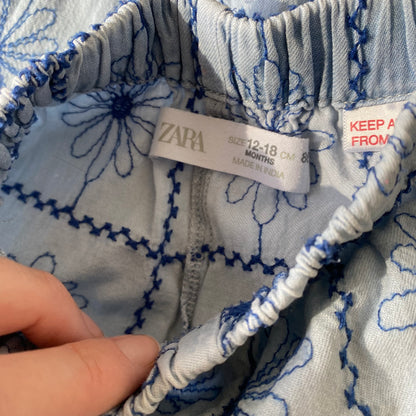 12-18M Zara blue floral embroidered co-ord