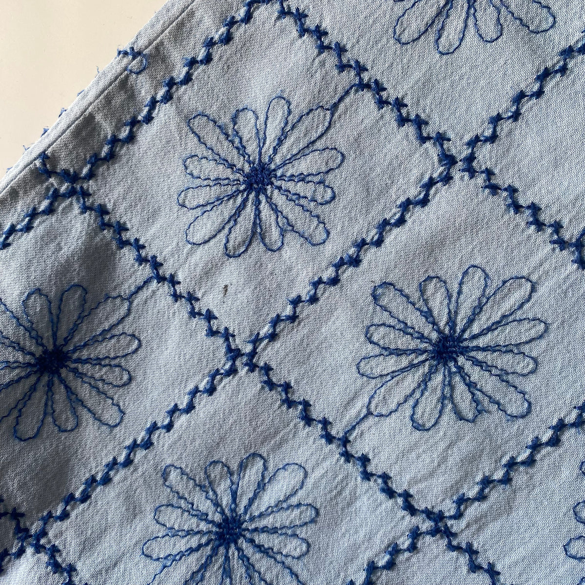 4-5Y Zara embroidered blue floral wide leg trousers