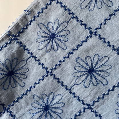 4-5Y Zara embroidered blue floral wide leg trousers