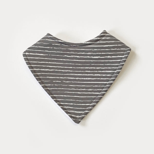 Grey stripe bandana bib