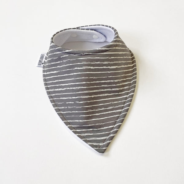 Grey stripe bandana bib