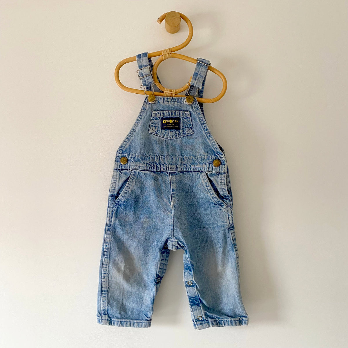 18M Oshkosh B'Gosh vintage light wash denim dungarees overalls