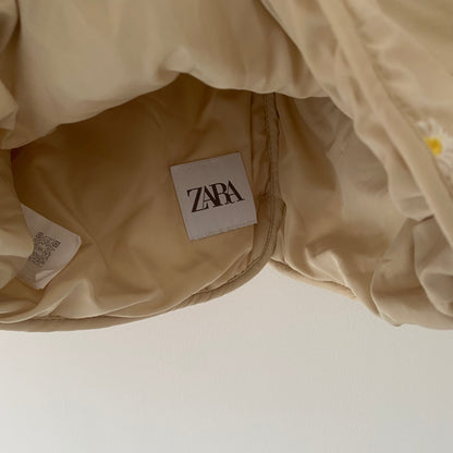2-3Y Zara beige embroidered daisy quilted jacket