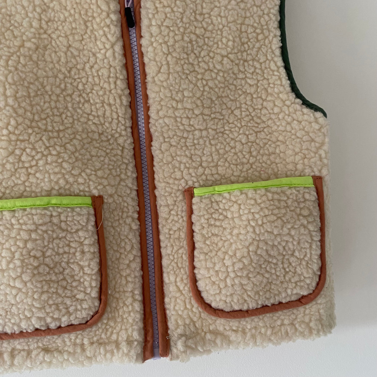 18-24M Zara cream borg gilet with colourful piping