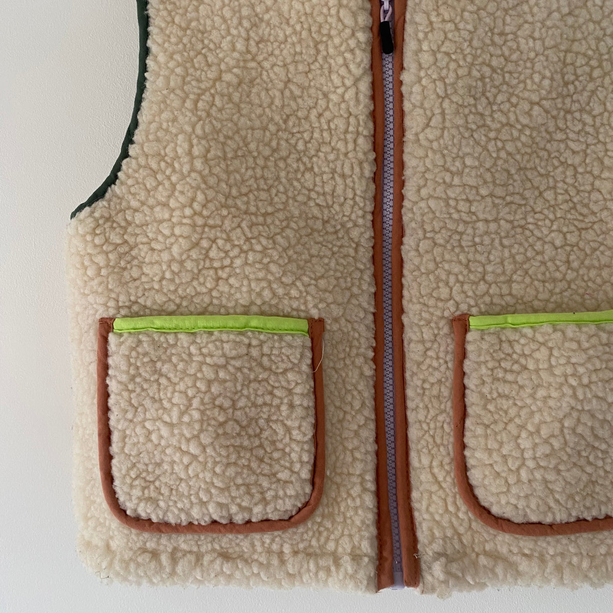 18-24M Zara cream borg gilet with colourful piping