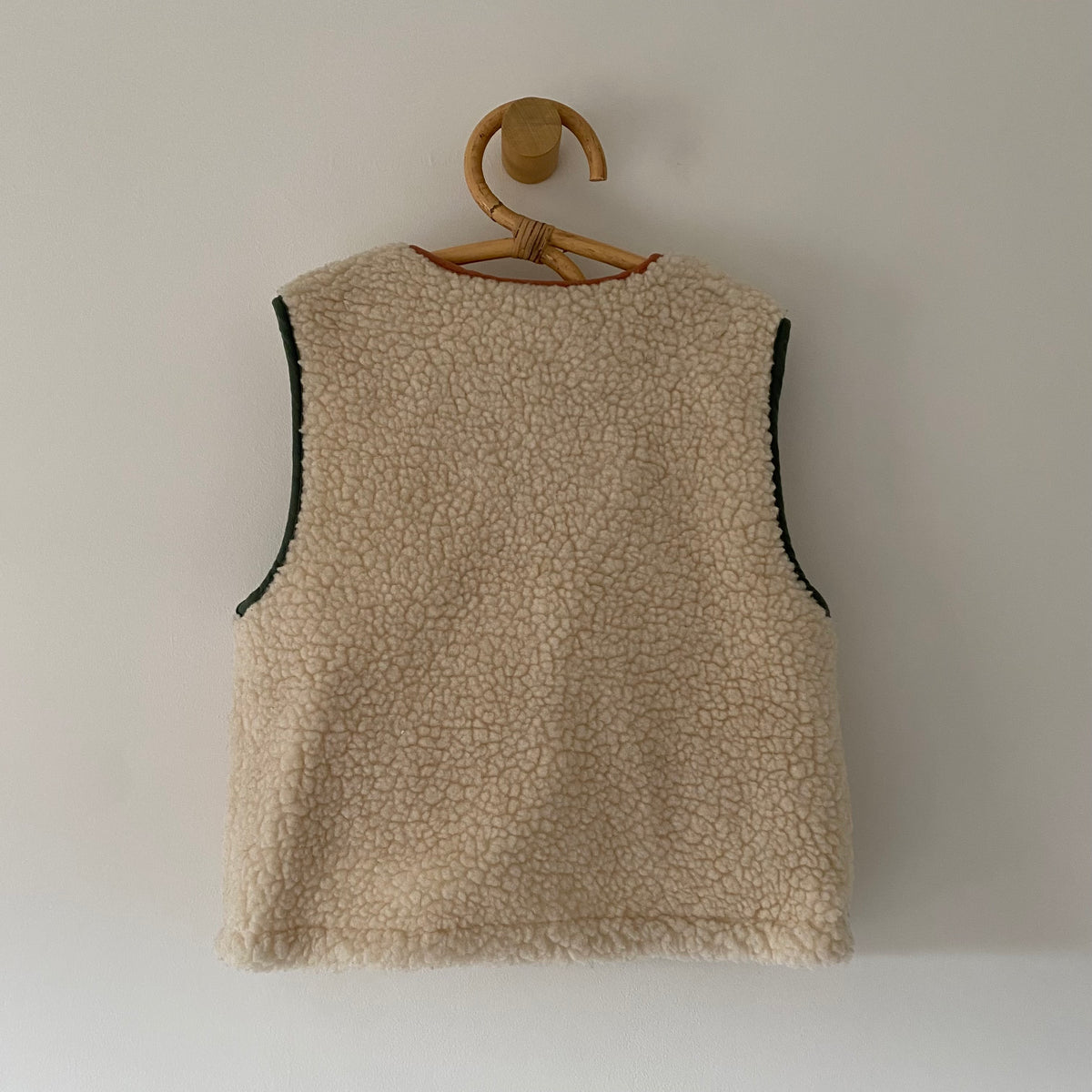 18-24M Zara cream borg gilet with colourful piping