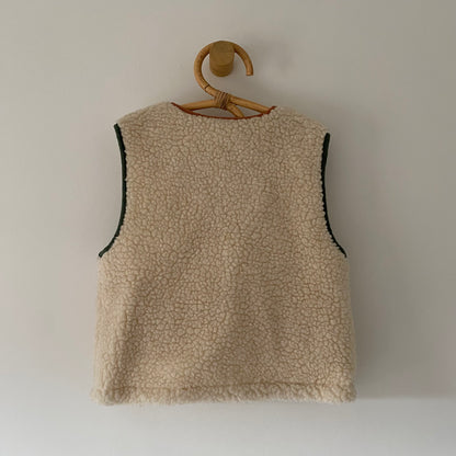 18-24M Zara cream borg gilet with colourful piping