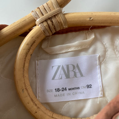 18-24M Zara cream borg gilet with colourful piping