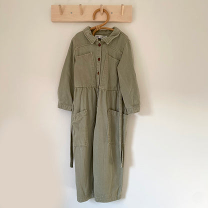 3-4Y Zara khaki green soft denim boilersuit