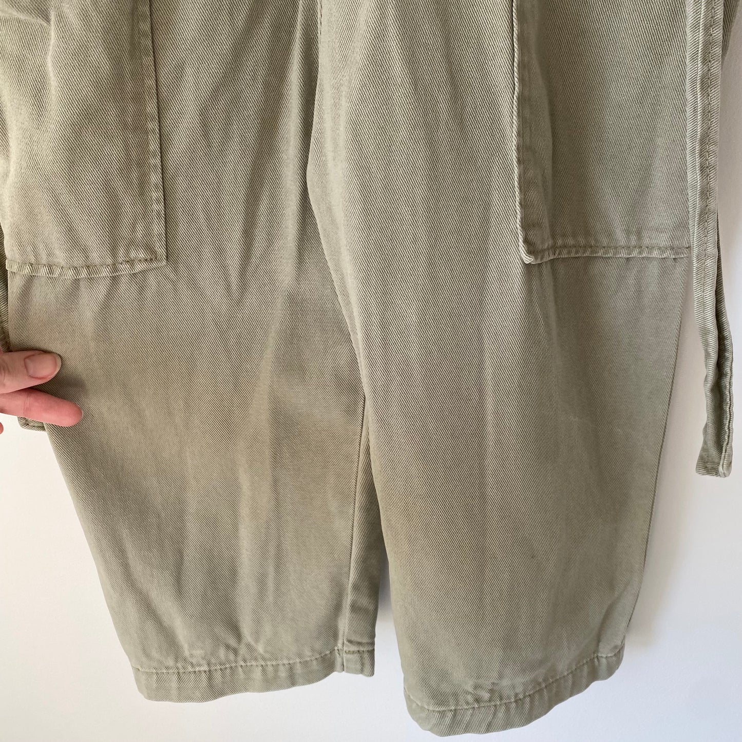 3-4Y Zara khaki green soft denim boilersuit