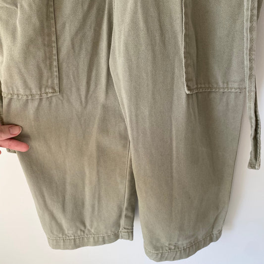 3-4Y Zara khaki green soft denim boilersuit