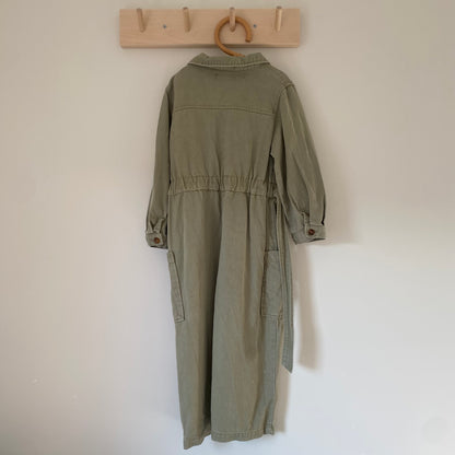 3-4Y Zara khaki green soft denim boilersuit