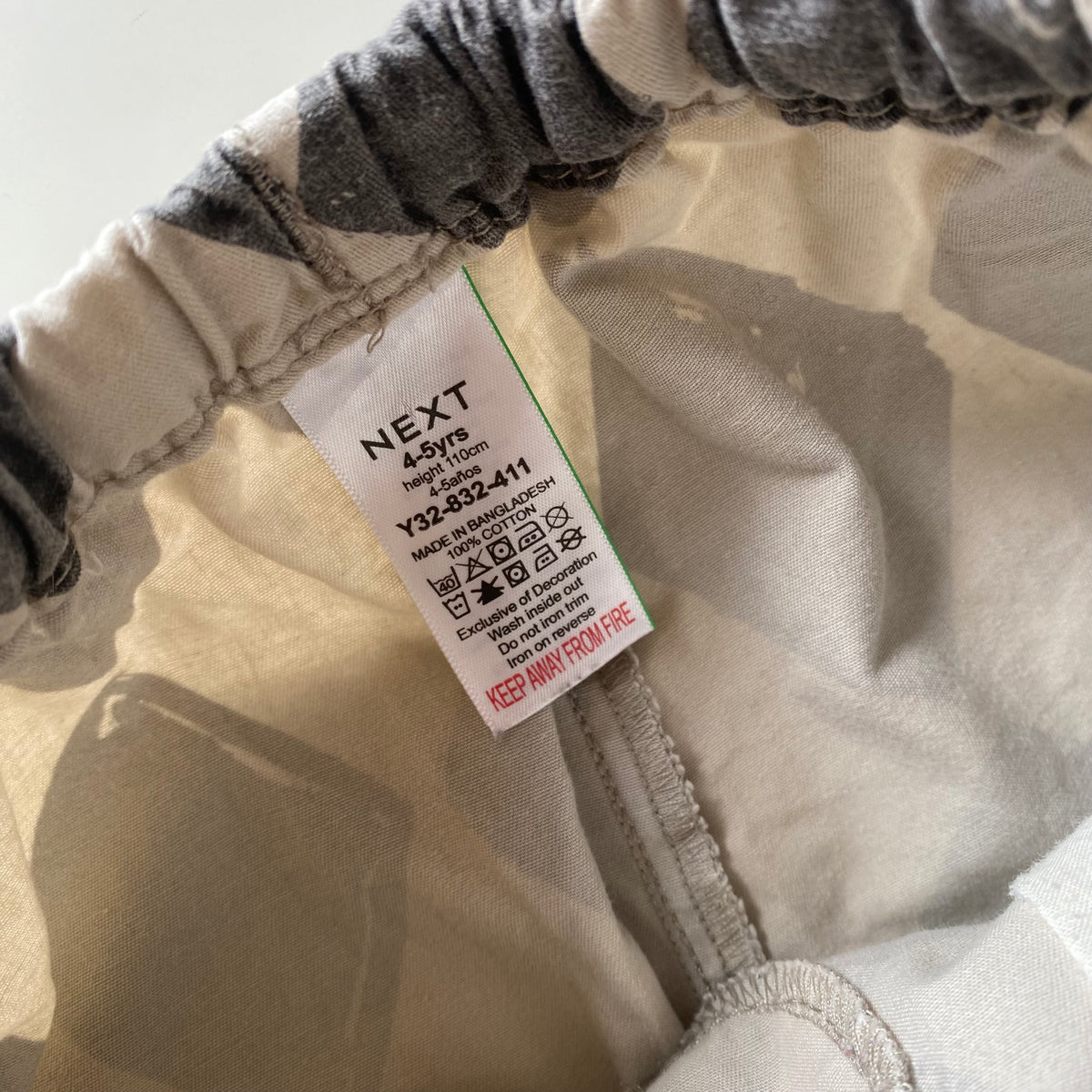 4-5Y Next diamond checkerboard trousers