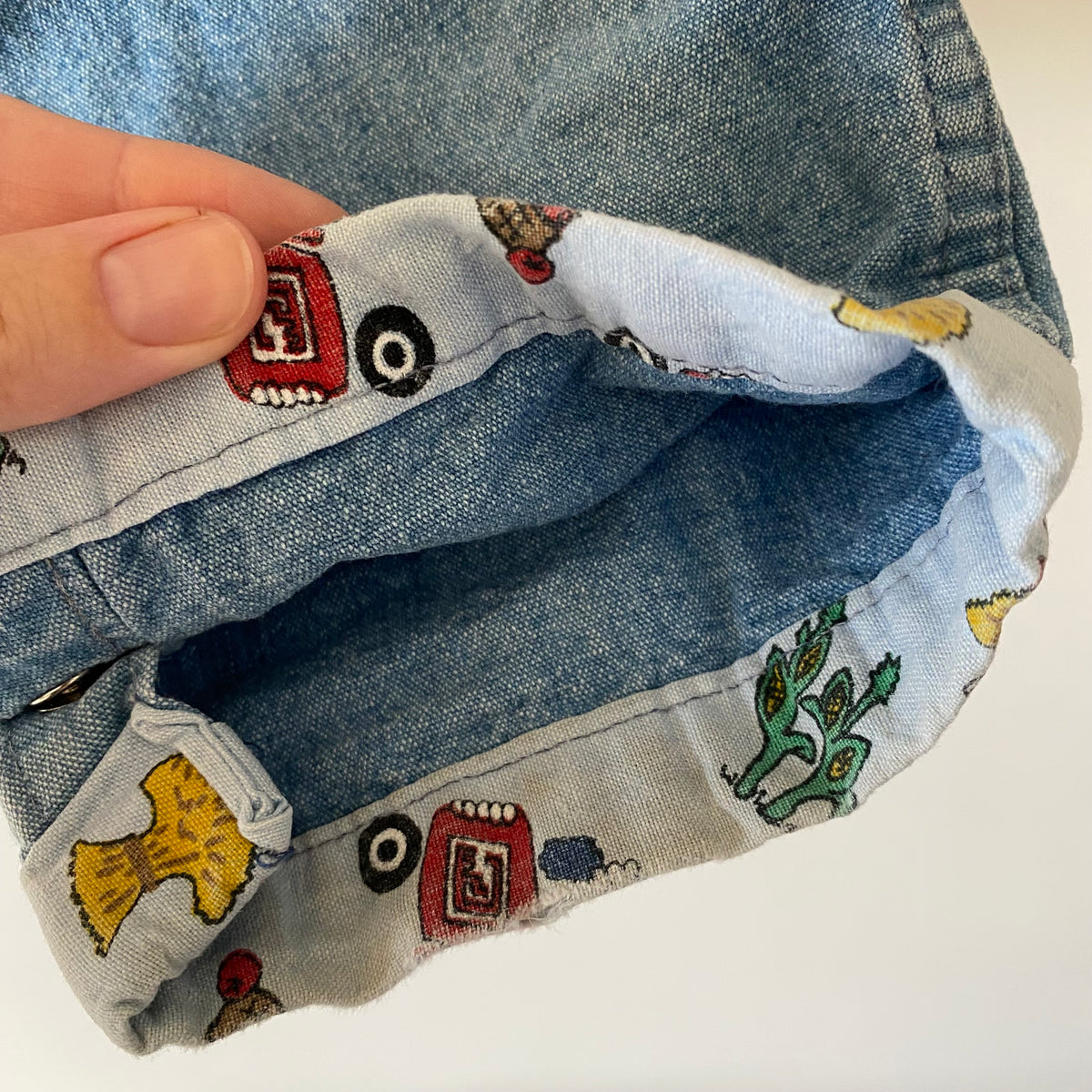 24M Oshkosh B'Gosh vintage light wash denim dungarees overalls with patterned cuffs
