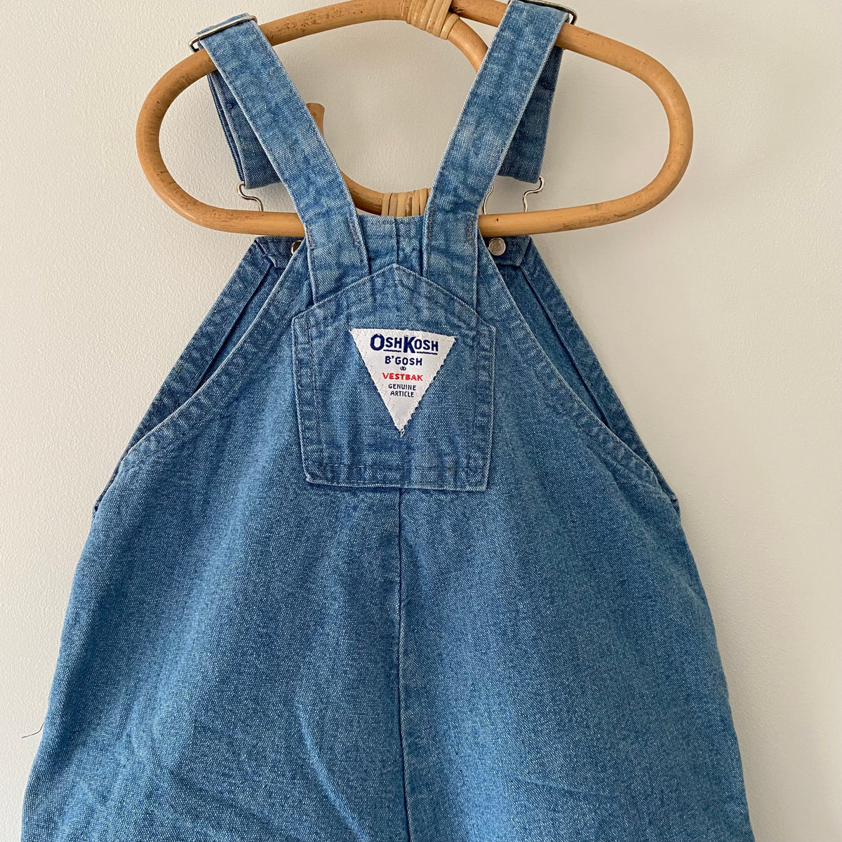 24M Oshkosh B'Gosh vintage light wash denim dungarees overalls with patterned cuffs