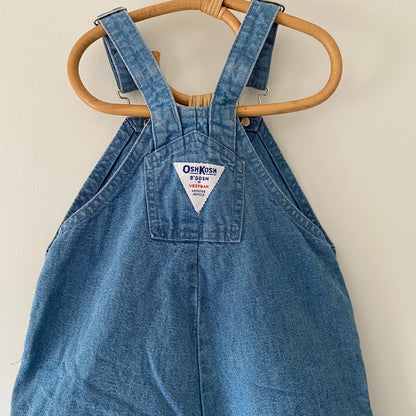 24M Oshkosh B'Gosh vintage light wash denim dungarees overalls with patterned cuffs