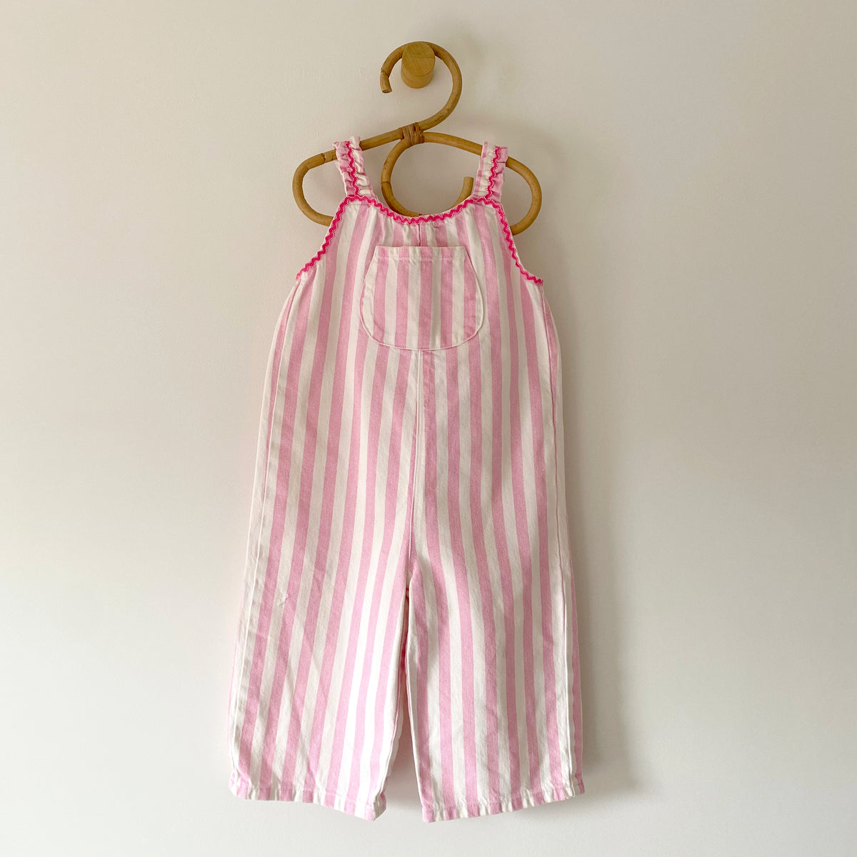 18-24M Zara pink stripe denim jumpsuit