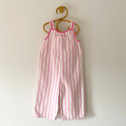 18-24M Zara pink stripe denim jumpsuit