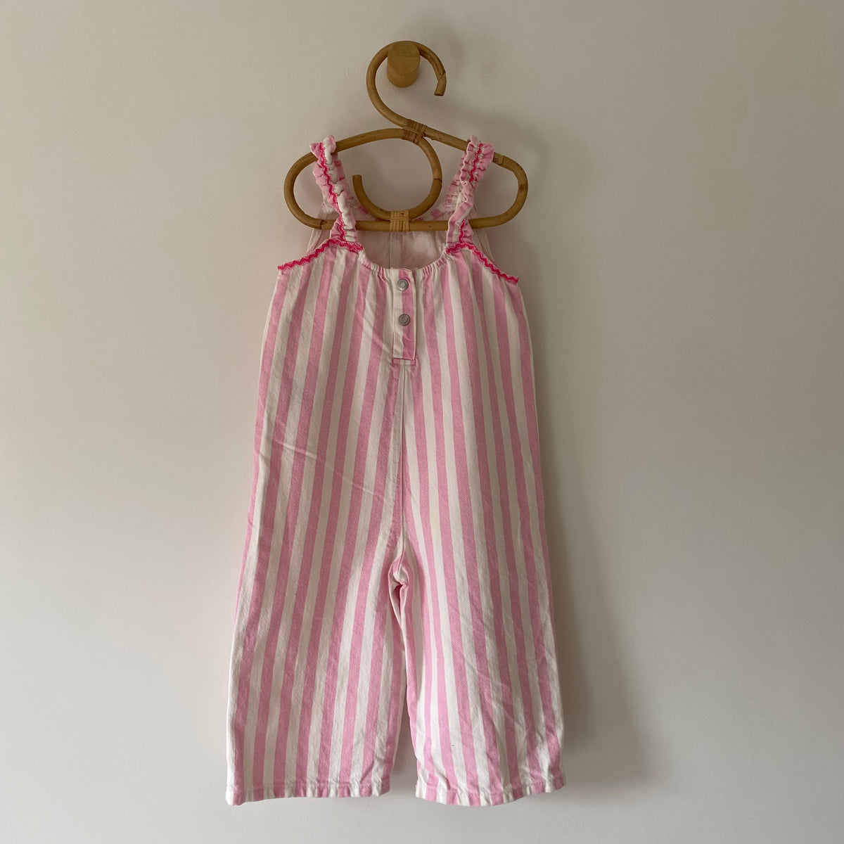 18-24M Zara pink stripe denim jumpsuit
