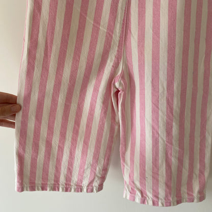 18-24M Zara pink stripe denim jumpsuit